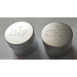 Komplet naczynek na oleje święte - 2 sztuki srebrne