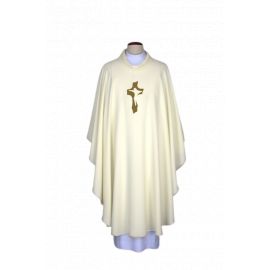 Ornat haftowany ecru - Krzyż (78) - ORNATY WIELKANOCNE - Nowość