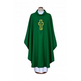 Ornat haftowany zielony  - krzyż (10) - Ornaty zielone - Nowość