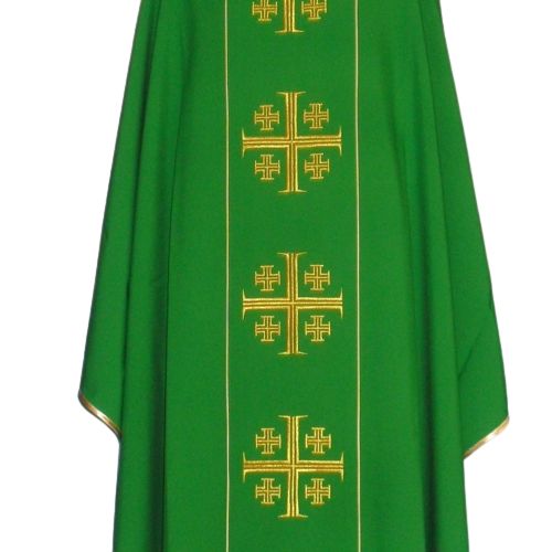 Ornat Krzyże Jerozolimskie z komputerowo haftowanym pasem (9) - zdjęcie 5 - Ornat Krzyże Jerozolimskie z komputerowo haftowanym pasem (9)