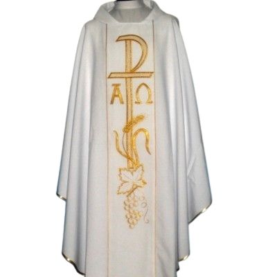 Ornat Alfa i Omega z komputerowo haftowanym pasem (10) - zdjęcie 4 - Ornat Alfa i Omega z komputerowo haftowanym pasem (630)