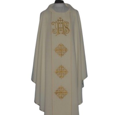 Ornat IHS z komputerowo haftowanym pasem (11) - zdjęcie 3 - Ornat IHS z komputerowo haftowanym pasem (11)