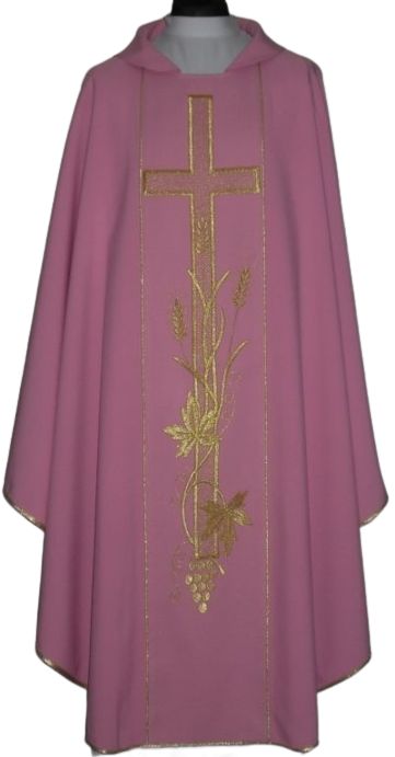 Ornat z komputerowo haftowanym pasem, kolory liturgiczne (14) - zdjęcie 2 - Ornat z komputerowo haftowanym pasem (14)