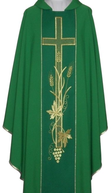 Ornat z komputerowo haftowanym pasem, kolory liturgiczne (14) - zdjęcie 4 - Ornat z komputerowo haftowanym pasem (14)