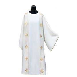 Dalmatyka biała złote pasy + stuła - zdjęcie 1 - Dalmatyka biała złote pasy + stuła