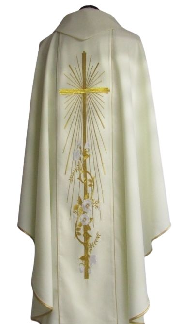 Ornat ślubny kremowy - zdjęcie 2 - Ornat ślubny kremowy