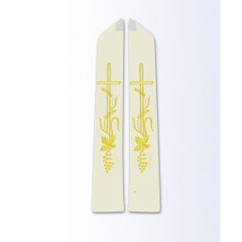 Stuła ecru z motywem eucharystycznym