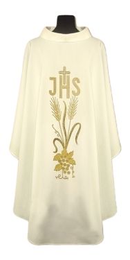 Ornat z lnu - kolory liturgiczne IHS - zdjęcie 2 - Ornat z lnu - kolory liturgiczne IHS