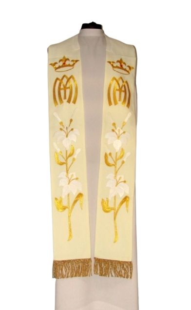 Stuła Maryjna złoty haft