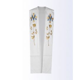 Stuła ecru z motywem eucharystycznym