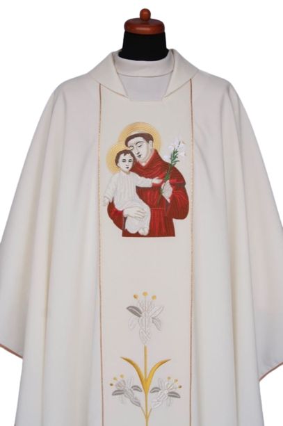 Ornat haftowany - Święty Antonii z Padwy - zdjęcie 2 - Ornat haftowany - Święty Antonii z Padwy