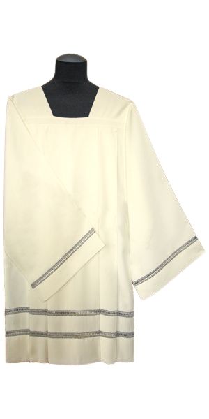 Komża kapłańska lniana - srebrna wstawka