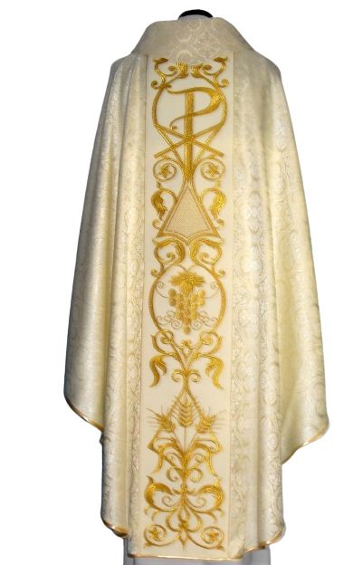 Ornat Dobry Pasterz - kolor kremowy rozeta (2) - zdjęcie 2 - Ornat Dobry Pasterz - kolor kremowy rozeta (2)