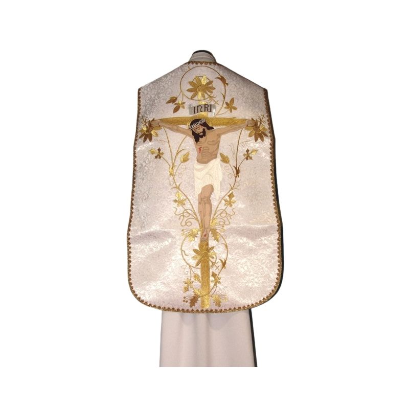 Ornat rzymski adamaszek - Jezus ukrzyżowany (16) - Ornat rzymski adamaszek - Jezus ukrzyżowany (16)