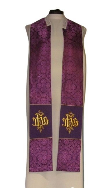 Kapa haftowana - IHS (kolory liturgiczne) - rozeta - zdjęcie 3 - Kapa haftowana - IHS (kolory liturgiczne) - rozeta