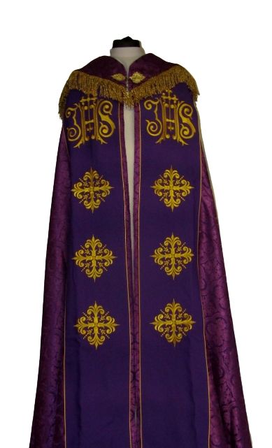 Kapa haftowana - IHS (kolory liturgiczne) - rozeta - KAPY LITURGICZNE