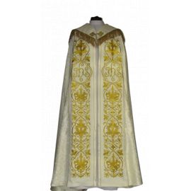 Kapa haftowana - IHS ecru - rozeta (1) - KAPY LITURGICZNE - Nowość