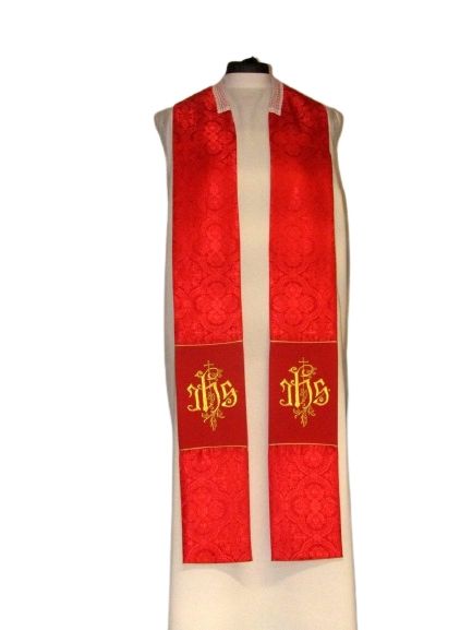 Kapa haftowana - IHS czerwona - rozeta (1) - zdjęcie 3 - Kapa haftowana - IHS czerwona - rozeta (1)