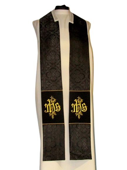 Kapa haftowana - IHS czarna - rozeta (1) - zdjęcie 2 - Kapa haftowana - IHS czarna - rozeta (1)