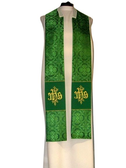 Kapa haftowana - IHS zielona - rozeta (1) - zdjęcie 3 - Kapa haftowana - IHS zielona - rozeta (1)