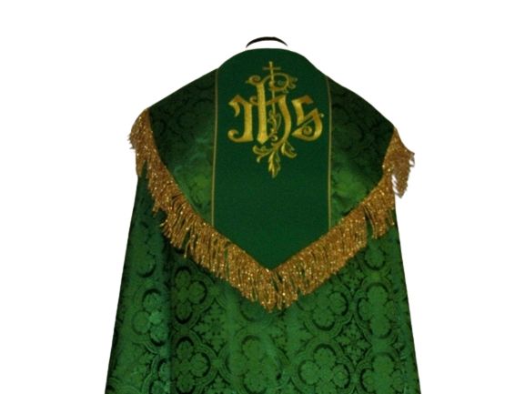 Kapa haftowana - IHS zielona - rozeta (1) - zdjęcie 2 - Kapa haftowana - IHS zielona - rozeta (1)