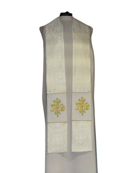 Kapa haftowana - IHS biała - rozeta (1) - zdjęcie 3 - Kapa haftowana - IHS biała - rozeta (1)