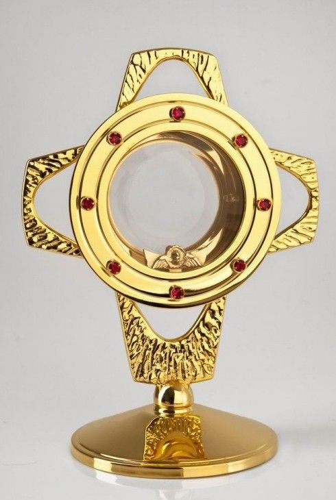 Monstrancja pozłacana mała - 24 cm (S1) - zdjęcie 2 - Monstrancja pozłacana mała - 24 cm (S1)