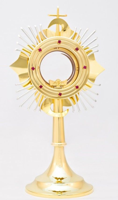 Monstrancja pozłacana, elementy srebrzone - 43 cm (S5)