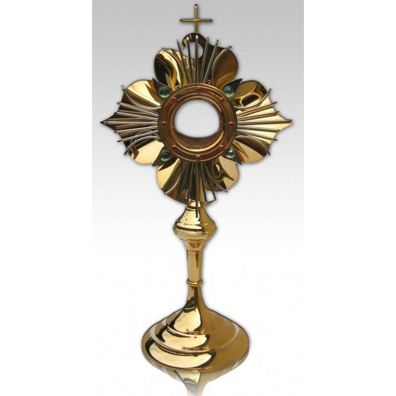 Monstrancja pozłacana, elementy srebrzone - 45 cm (S7) - Monstrancja pozłacana, elementy srebrzone - 45 cm (S7)