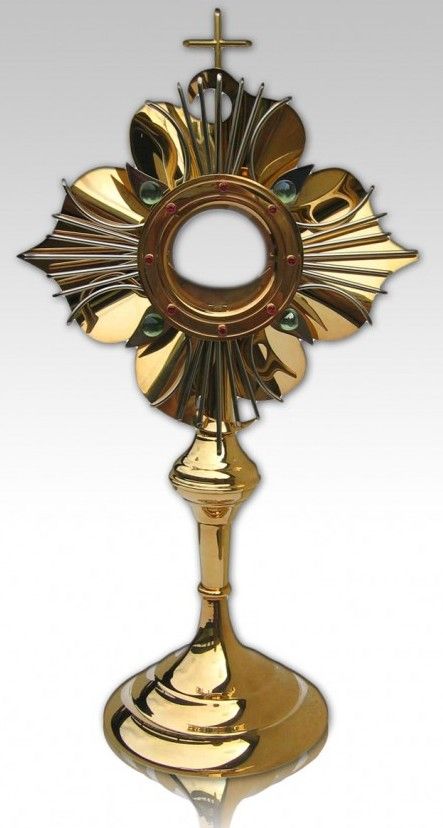 Monstrancja pozłacana, elementy srebrzone - 45 cm (S7)