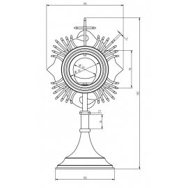 Monstrancja pozłacana, elementy srebrzone - 45 cm (S7) - zdjęcie 2 - Monstrancja pozłacana, elementy srebrzone - 45 cm (S7)