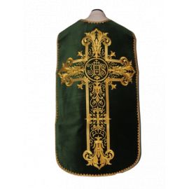Ornat rzymski zielony aksamit (46) - Ornaty rzymskie - Nowość