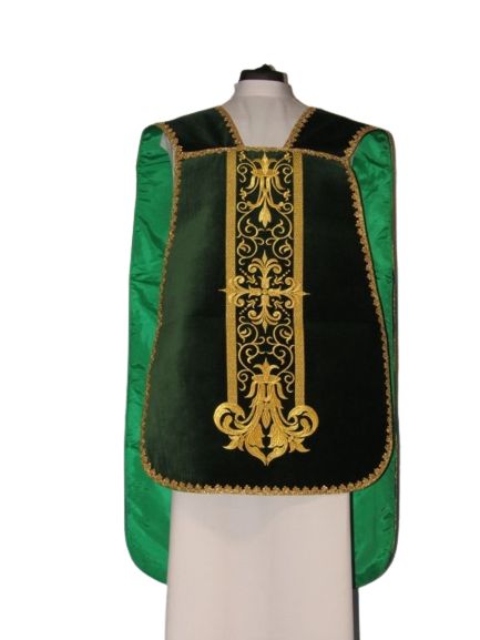 Ornat rzymski zielony aksamit (46) - zdjęcie 2 - Ornat rzymski aksamit (46)