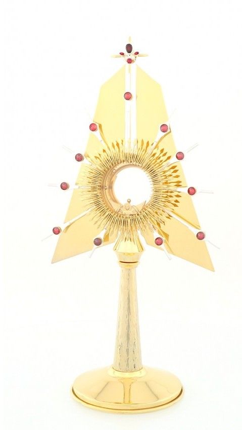 Monstrancja pozłacana, elementy srebrzone - 55 cm (S17) - zdjęcie 2 - Monstrancja pozłacana, elementy srebrzone - 55 cm (S17)