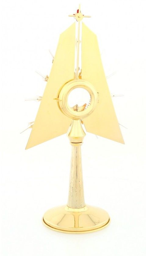 Monstrancja pozłacana, elementy srebrzone - 55 cm (S17) - zdjęcie 3 - Monstrancja pozłacana, elementy srebrzone - 55 cm (S17)