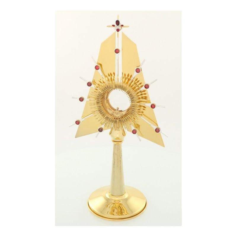 Monstrancja pozłacana, elementy srebrzone - 55 cm (S17) - Monstrancja pozłacana, elementy srebrzone - 55 cm (S17)