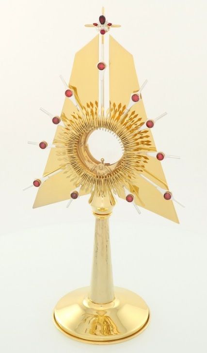 Monstrancja pozłacana, elementy srebrzone - 55 cm (S17)