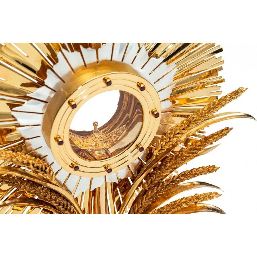 Monstrancja złocona, bogato zdobiona - 63 cm (S028) - zdjęcie 2 - Monstrancja złocona, bogato zdobiona - 63 cm (S028)