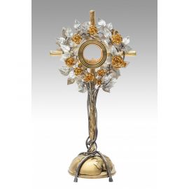Monstrancja złocona w kształcie krzewu róży - 70 cm (S038)