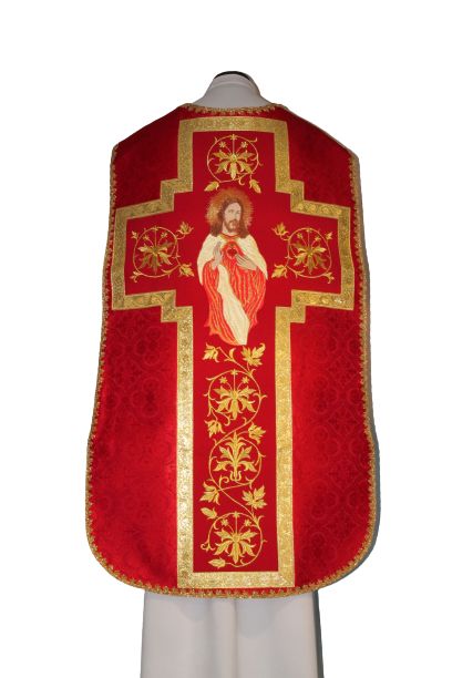 Ornat rzymski czerwony Serce Pana Jezusa (59)