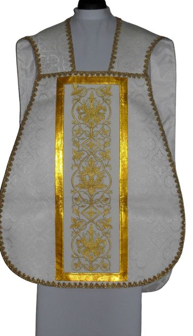 Ornat rzymski biały, rozeta IHS (58) - zdjęcie 2 - Ornat rzymski biały, rozeta IHS (58)