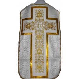 Ornat rzymski biały, rozeta IHS (58) - Ornaty rzymskie - Nowość