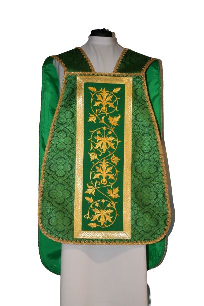 Ornat rzymski zielony, rozeta IHS (55) - zdjęcie 2 - Ornat rzymski zielony, rozeta IHS (55)