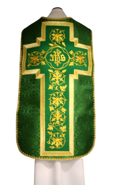 Ornat rzymski zielony, rozeta IHS (55)