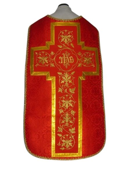 Ornat rzymski czerwony, rozeta IHS (54)