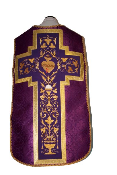 Ornat rzymski fioletowy Serce Pana Jezusa (52)