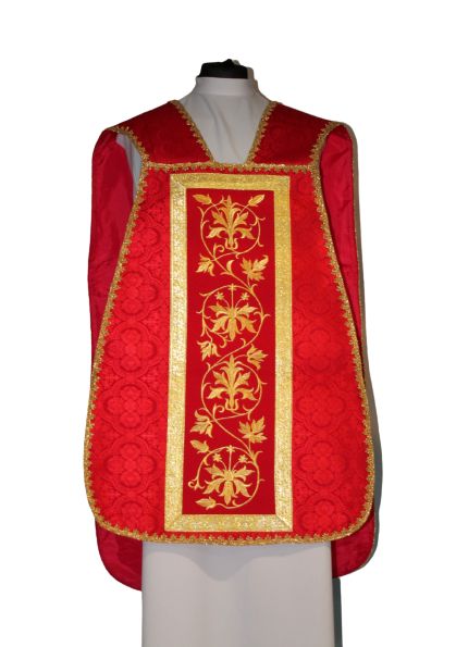 Ornat rzymski czerwony rozeta (49) - zdjęcie 2 - Ornat rzymski czerwony rozeta (49)