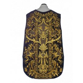 Ornat rzymski fioletowy haftowany motyw eucharystyczny, aksamit (76) - Ornaty rzymskie - Nowość