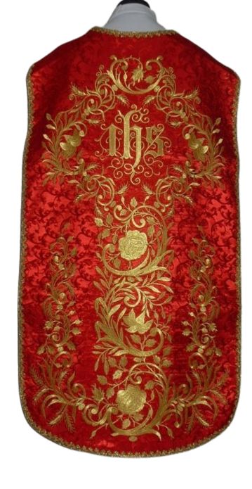 Ornat rzymski czerwony haftowany IHS (72)