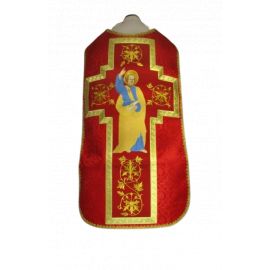Ornat rzymski czerwony Święty Piotr (62) - Ornaty z wizerunkiem świętych - Nowość